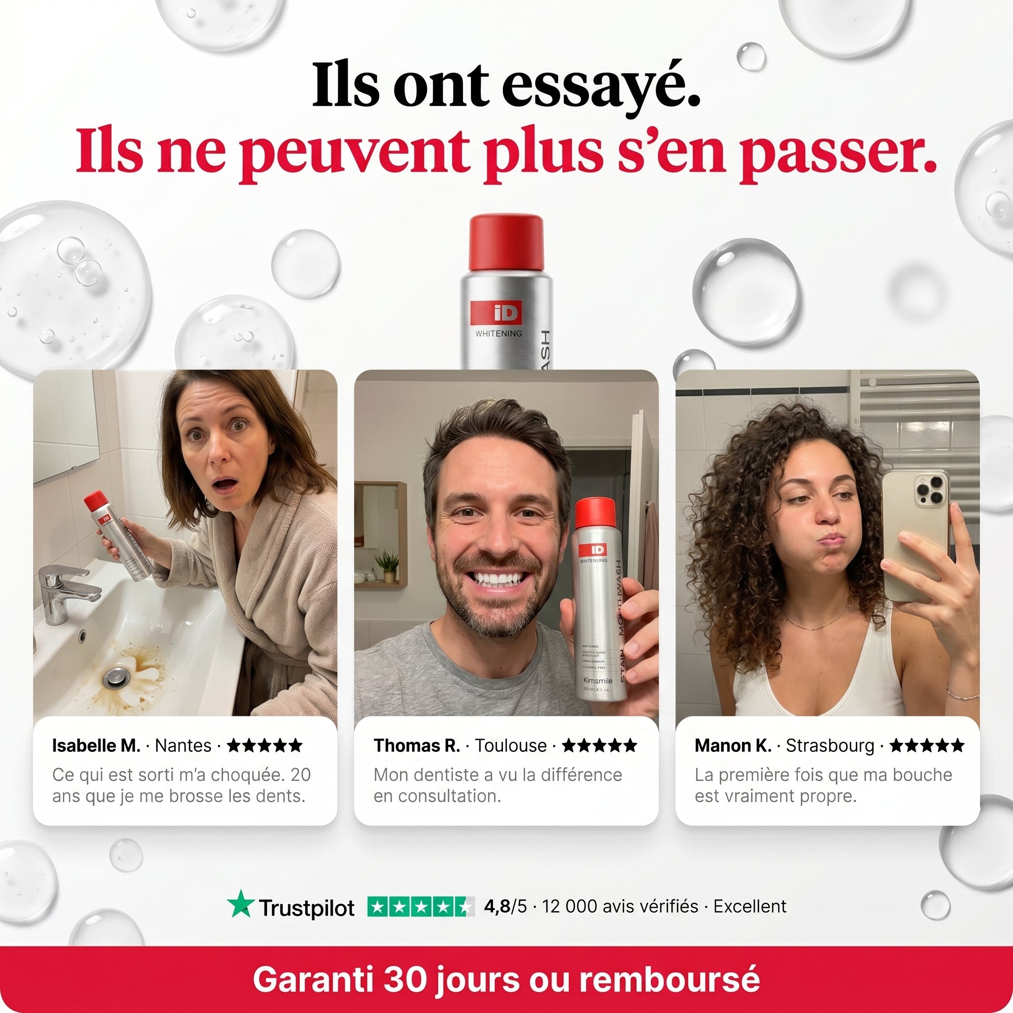 Ce que ta brosse à dents laisse chaque soir, KimSmile te le montre. Dès le 1er rinçage.